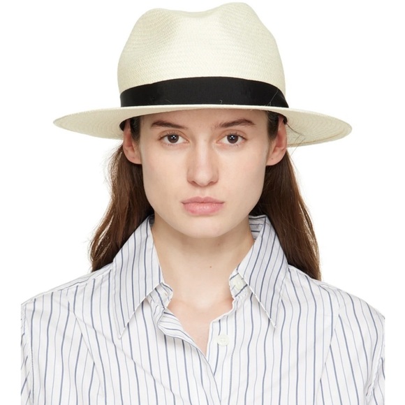 rag & bone Women's Panama Hat, White, S-M vacation festival cowgirl cowboy - Picture 1 of 13